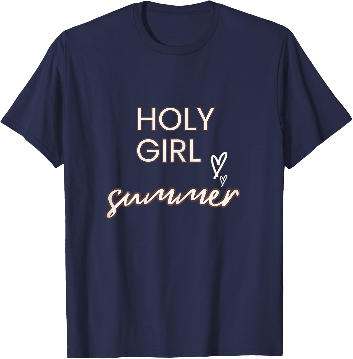 Fun Holy Girl Summer- For Christian Faith Blessed Beyond T-Shirt - T-Shirt | Navy