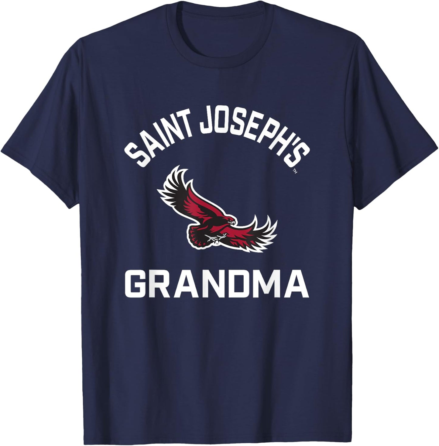 Saint Josephs University Hawks Arched Grandma T-Shirt - T-Shirt | Navy