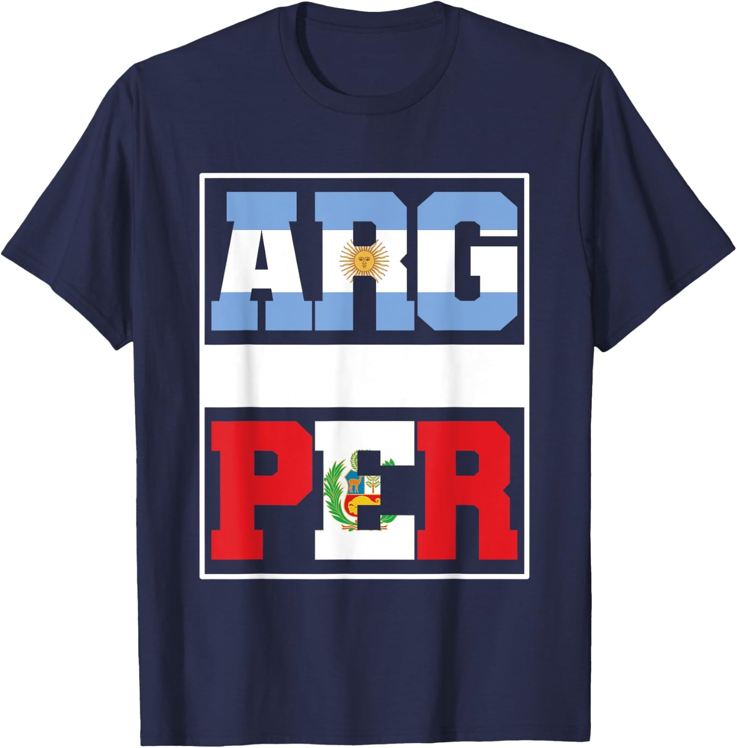 Half Argentinian half Peruvian Mixed Heritage Argentina Peru T-Shirt - T-Shirt | Navy
