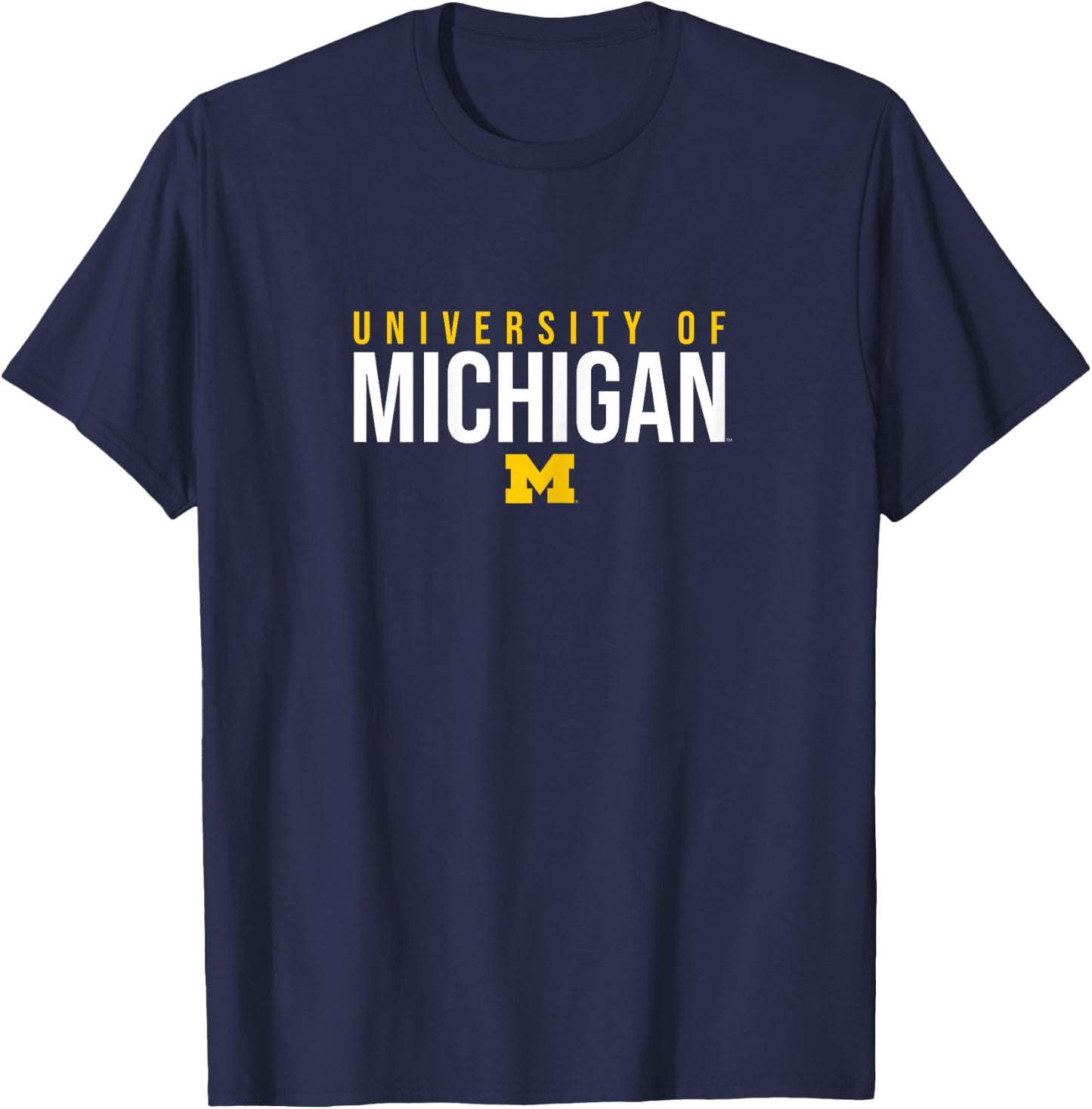 University of Michigan Wolverines U of M Stacked T-Shirt - T-Shirt | Navy