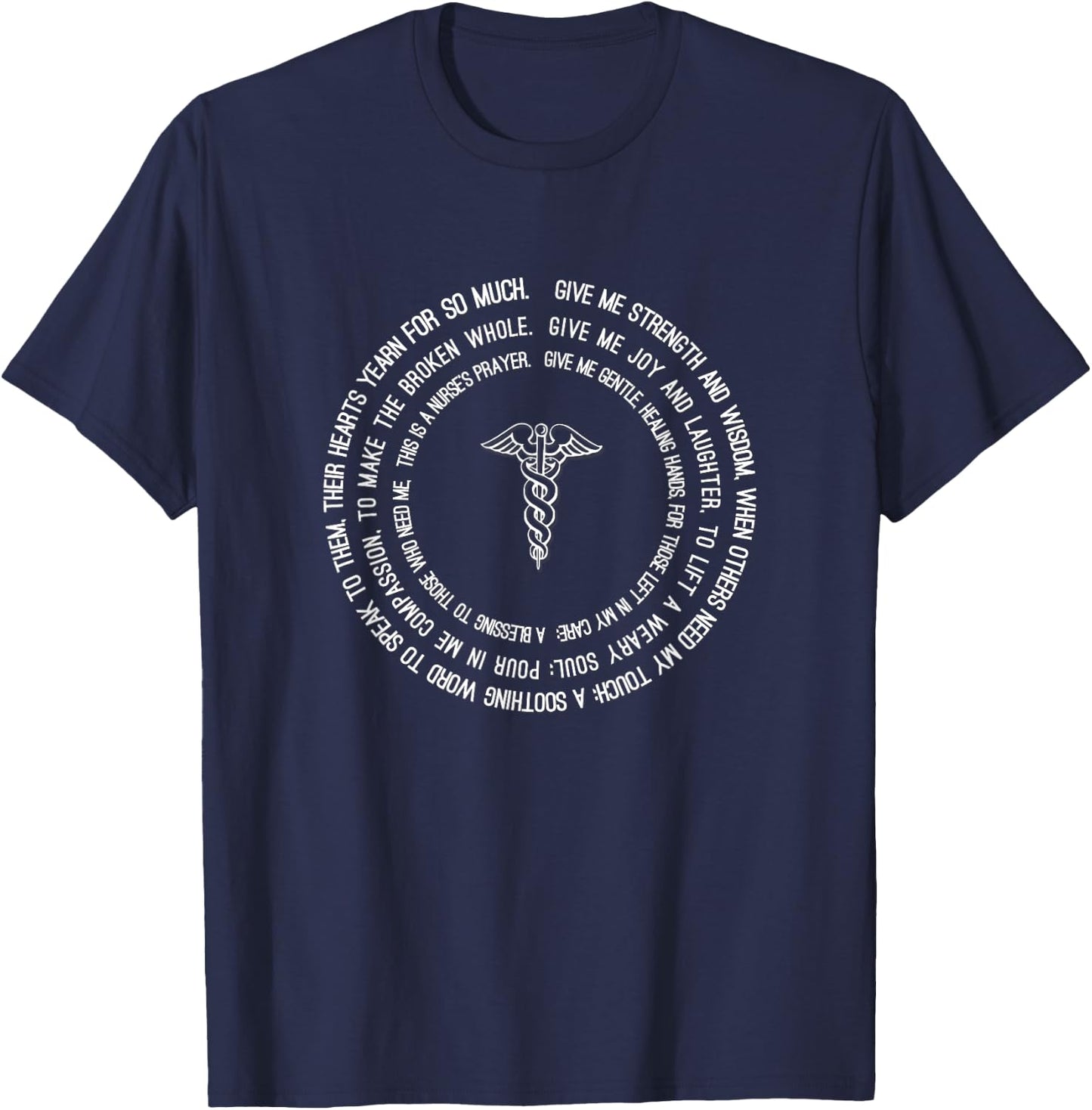Nurse Prayer Christian Blessing Nursing School Graduation T-Shirt - T-Shirt | Navy