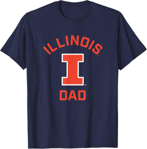 University of Illinois Fighting Illini Arched Dad T-Shirt - T-Shirt | Navy