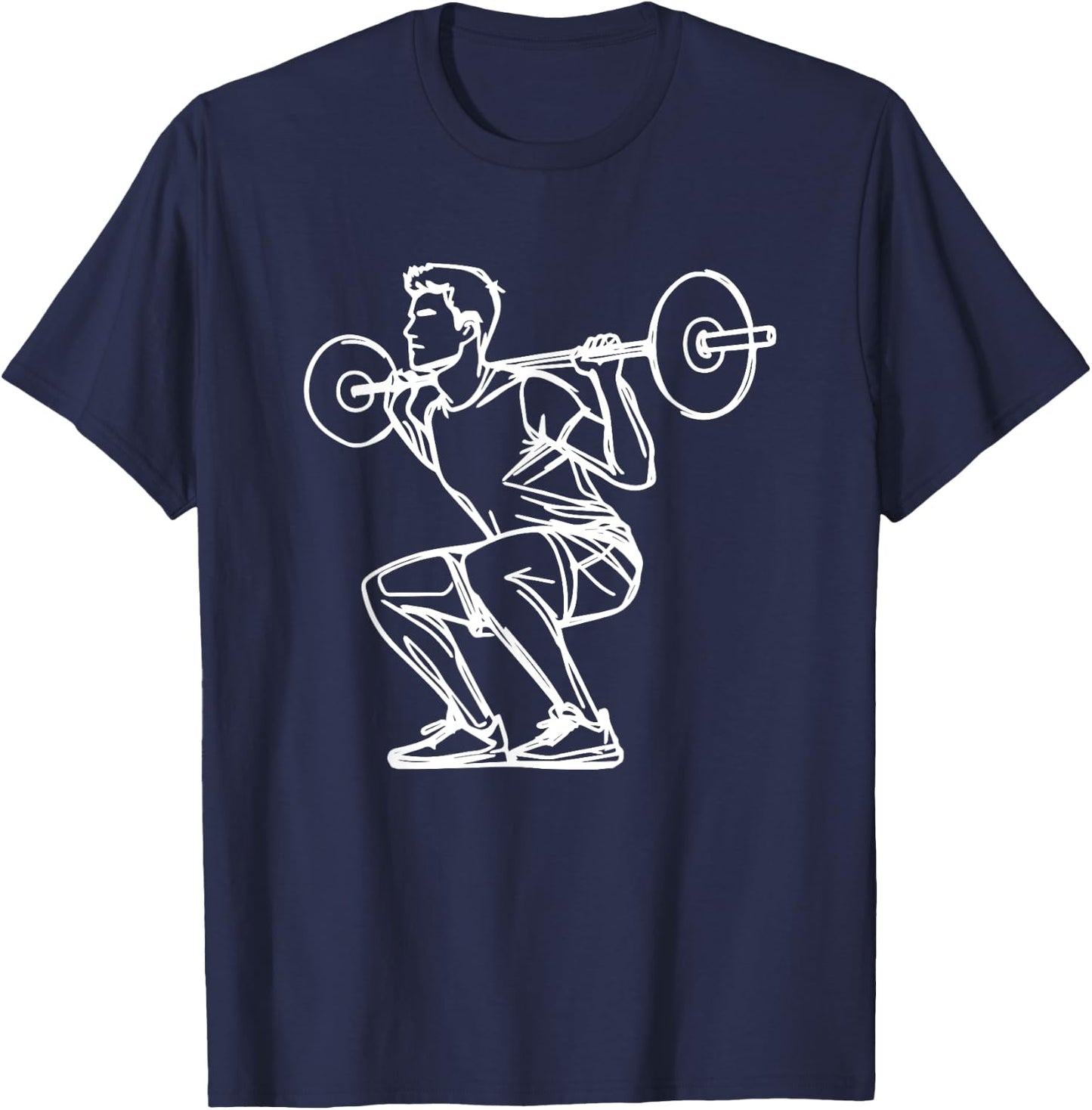 Weightlifting Sketch Fitness Lover for Boys T-Shirt - T-Shirt | Navy