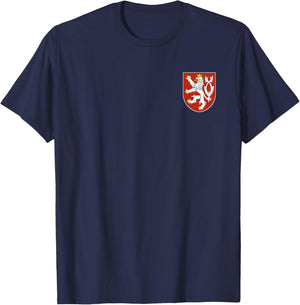 Czech Republic Czechia Lion Symbol Coat of Arms Flag Shield T-Shirt - T-Shirt | Navy