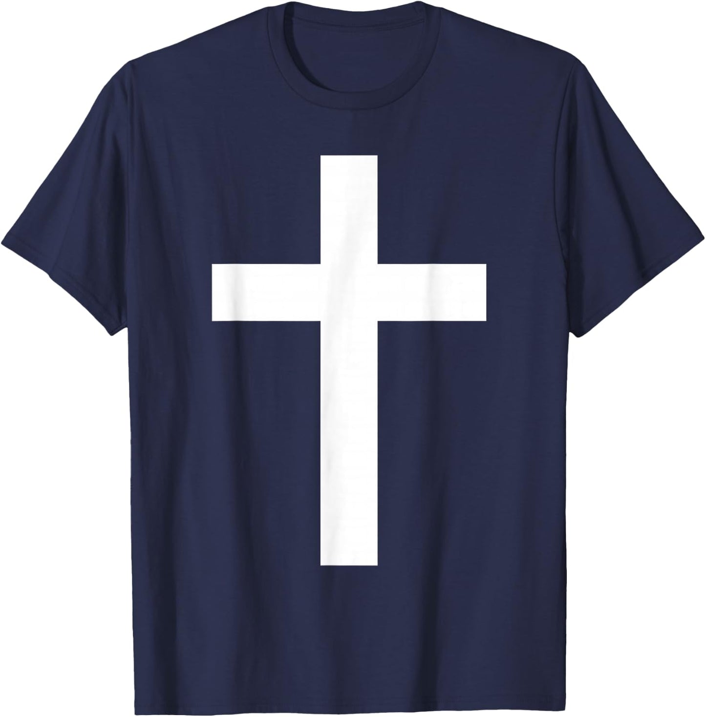 White Christian Jesus Cross Black T-Shirt - T-Shirt | Navy