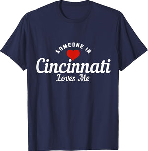 Someone in Cincinnati Ohio Loves Me Pride Vintage T-Shirt - T-Shirt | Navy