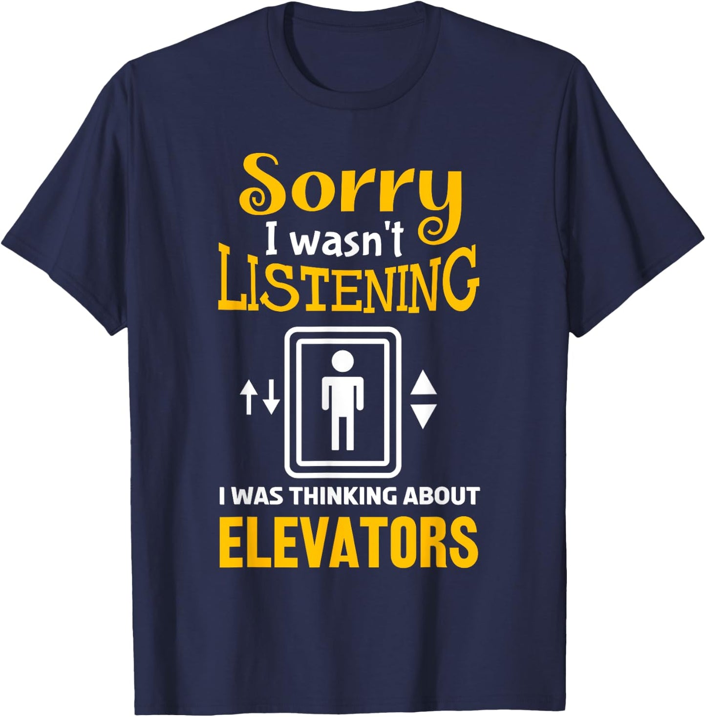 Funny Elevator Art Women Elevator Inspector Lover T-Shirt - T-Shirt | Navy