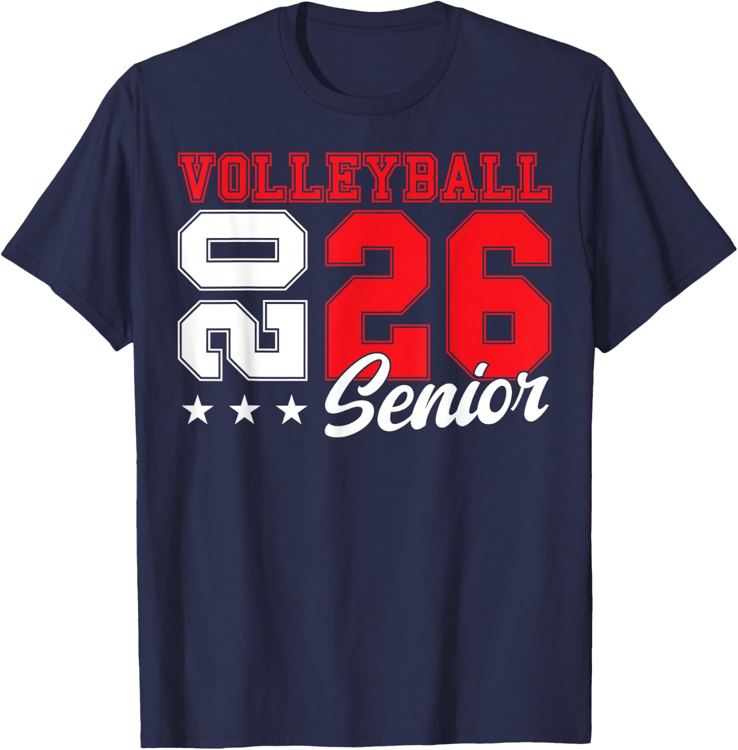 Volleyball Senior Night Volleyball Senior 2026 Graduation 11 T-Shirt - T-Shirt | Navy