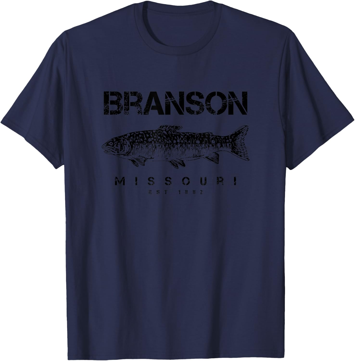 Branson Missouri Family Vacation Trout Fishing T-Shirt - T-Shirt | Navy