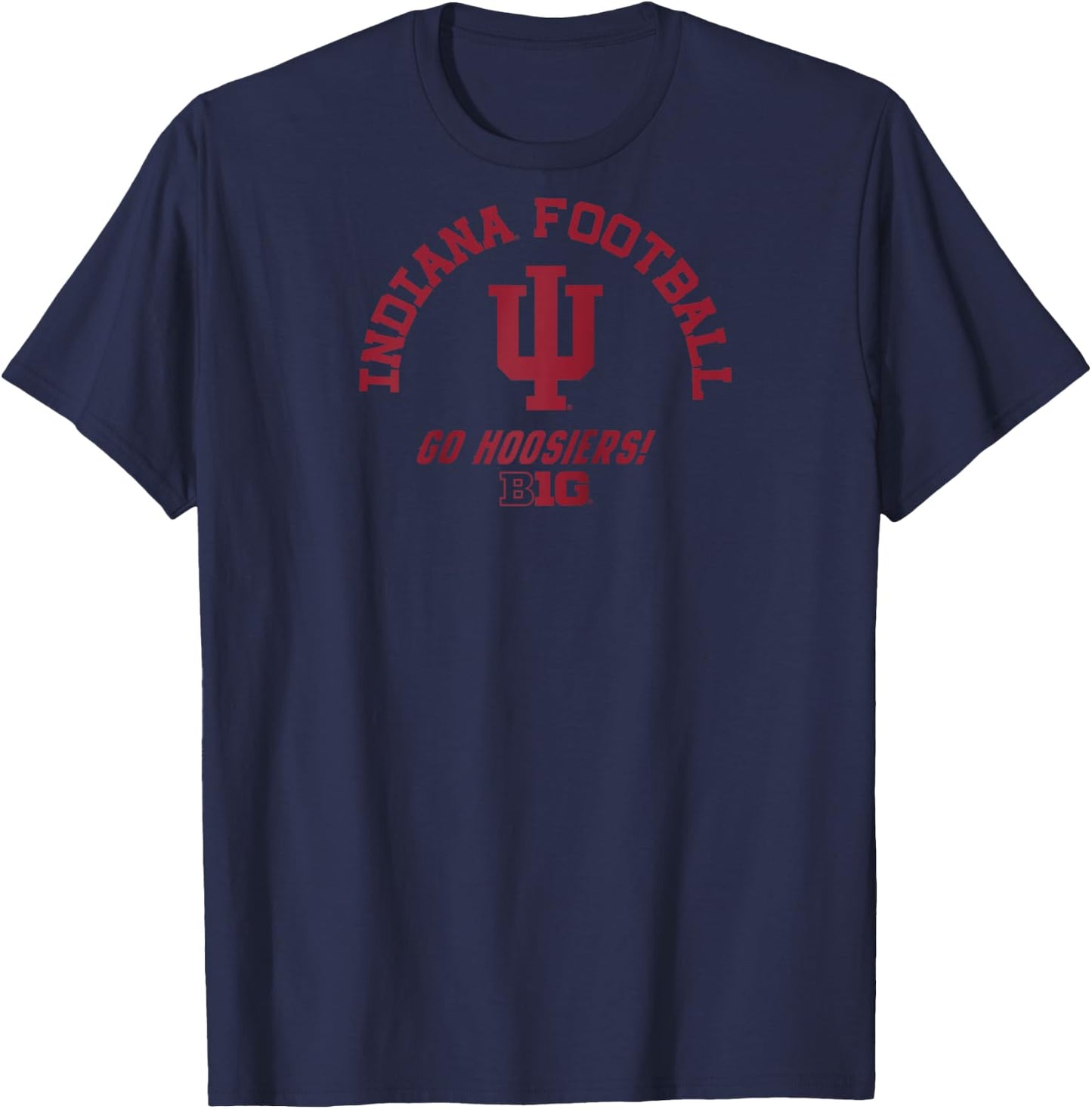 Indiana Hoosiers Big 10 Football Officially Licensed Raglan Baseball T-Shirt - T-Shirt | Navy