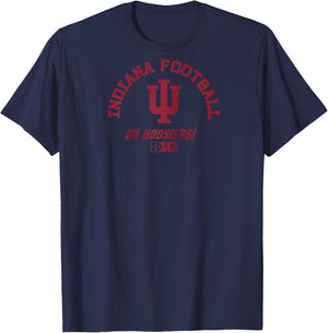 Indiana Hoosiers Big 10 Football Officially Licensed Raglan Baseball T-Shirt - T-Shirt | Navy