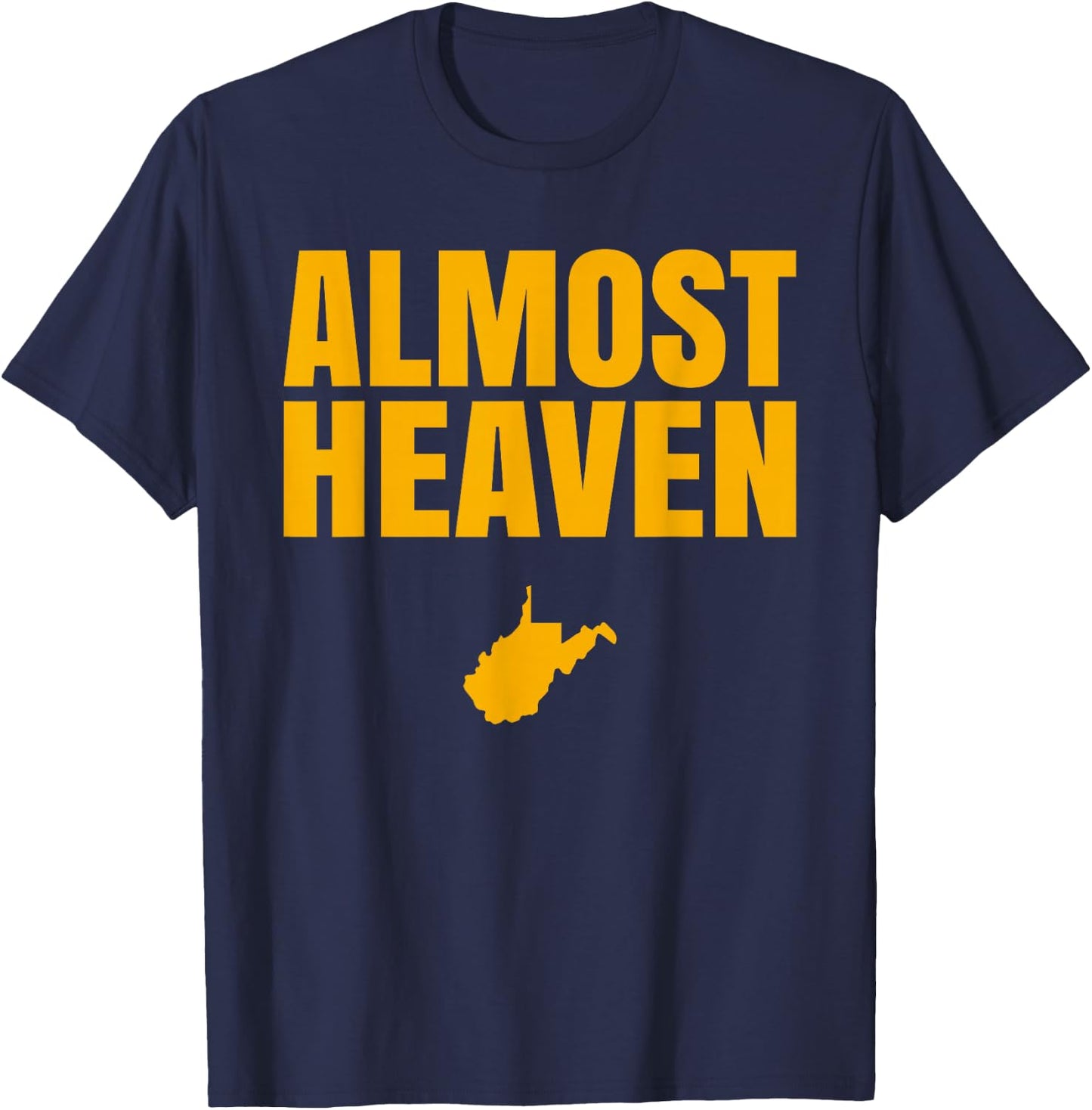 Almost Heaven WV State USA Tailgate Football T-Shirt - T-Shirt | Navy