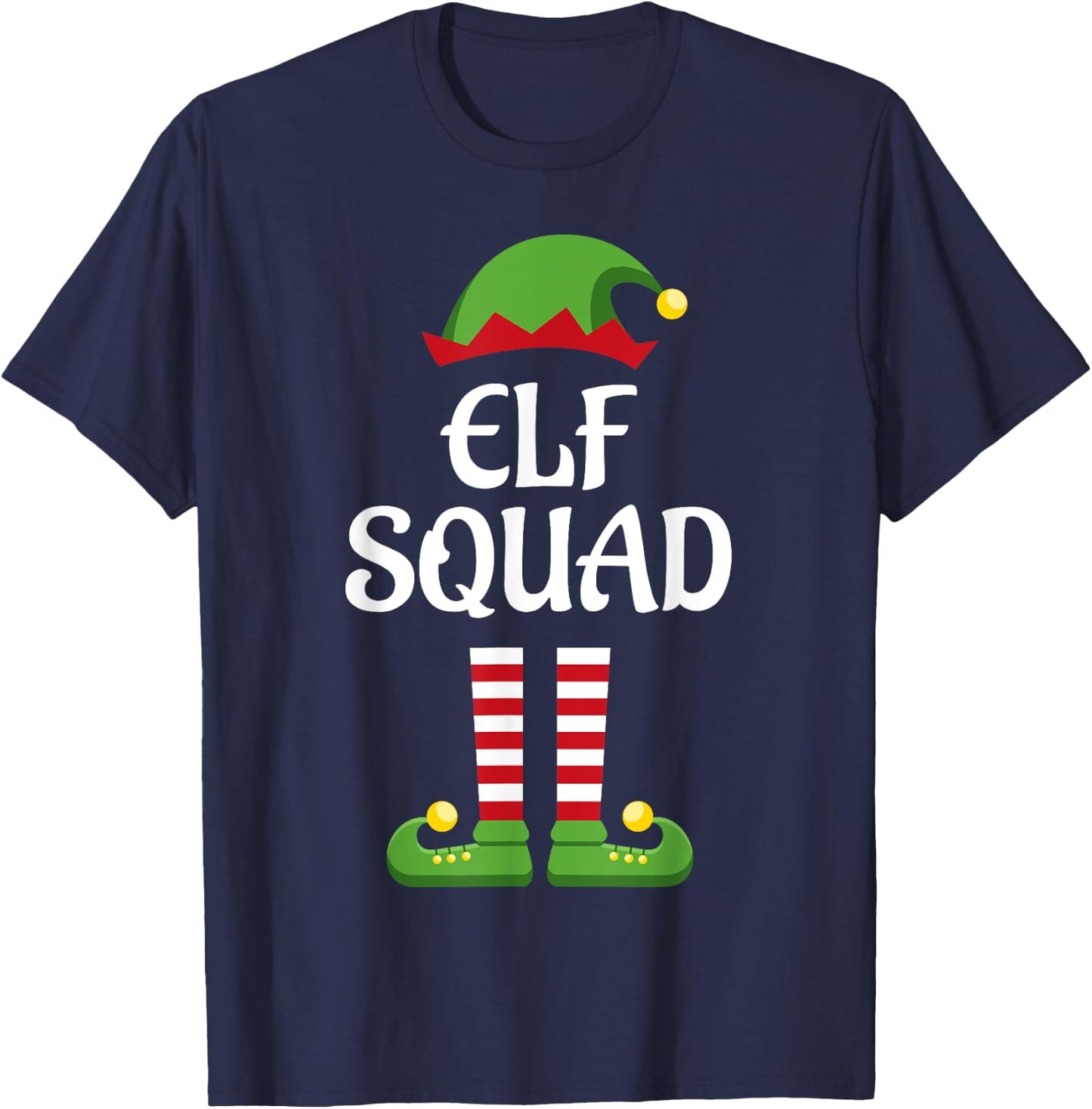 Elf Squad Family Matching Group Christmas T-Shirt - T-Shirt | Navy