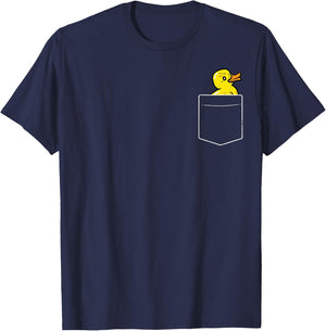 Duck Pocket Cute Rubber Ducky Men Women Boys Girls Kid Youth T-Shirt - T-Shirt | Navy