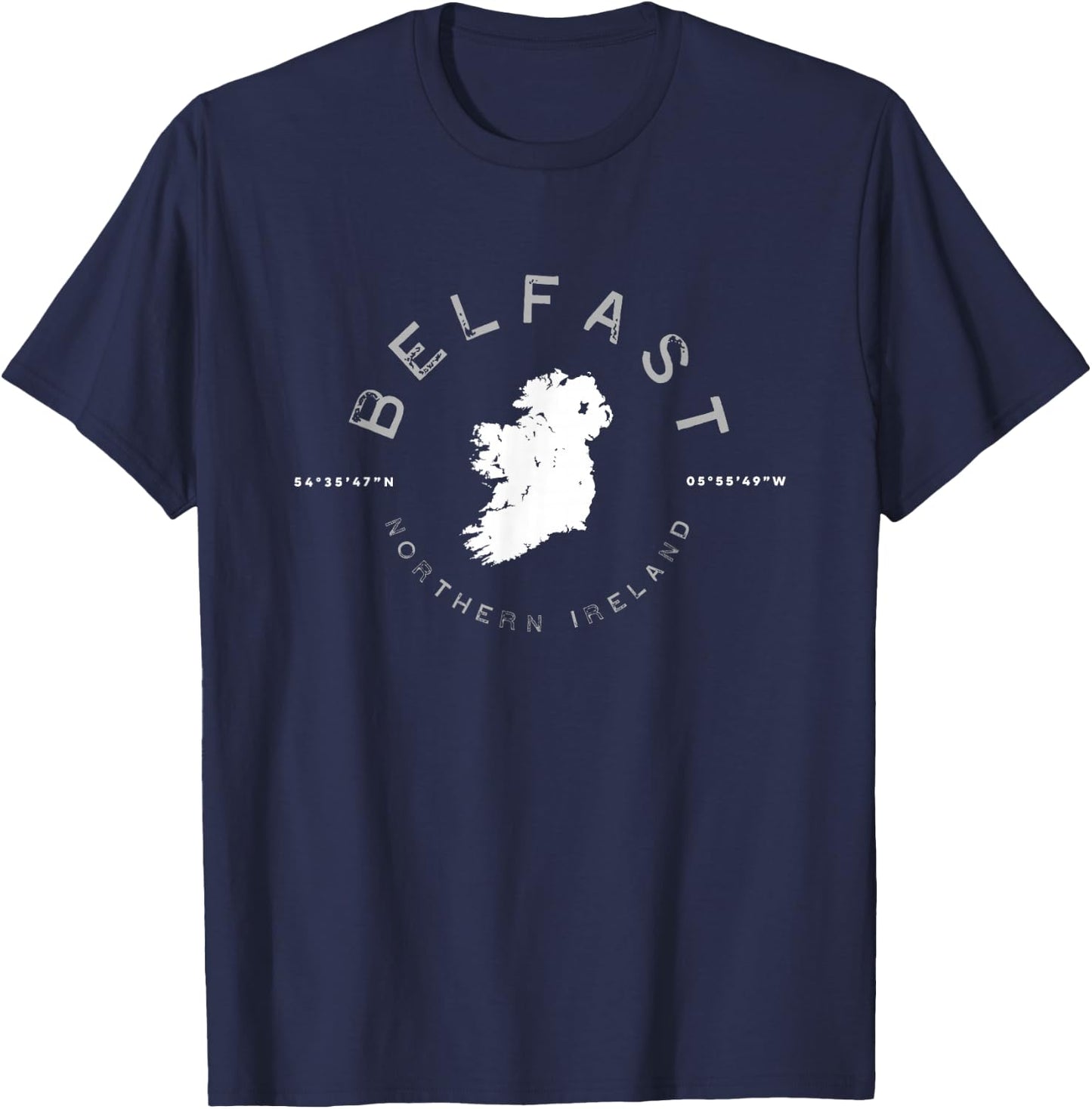 Belfast Ireland Retro Vintage Graphic T-Shirt - T-Shirt | Navy