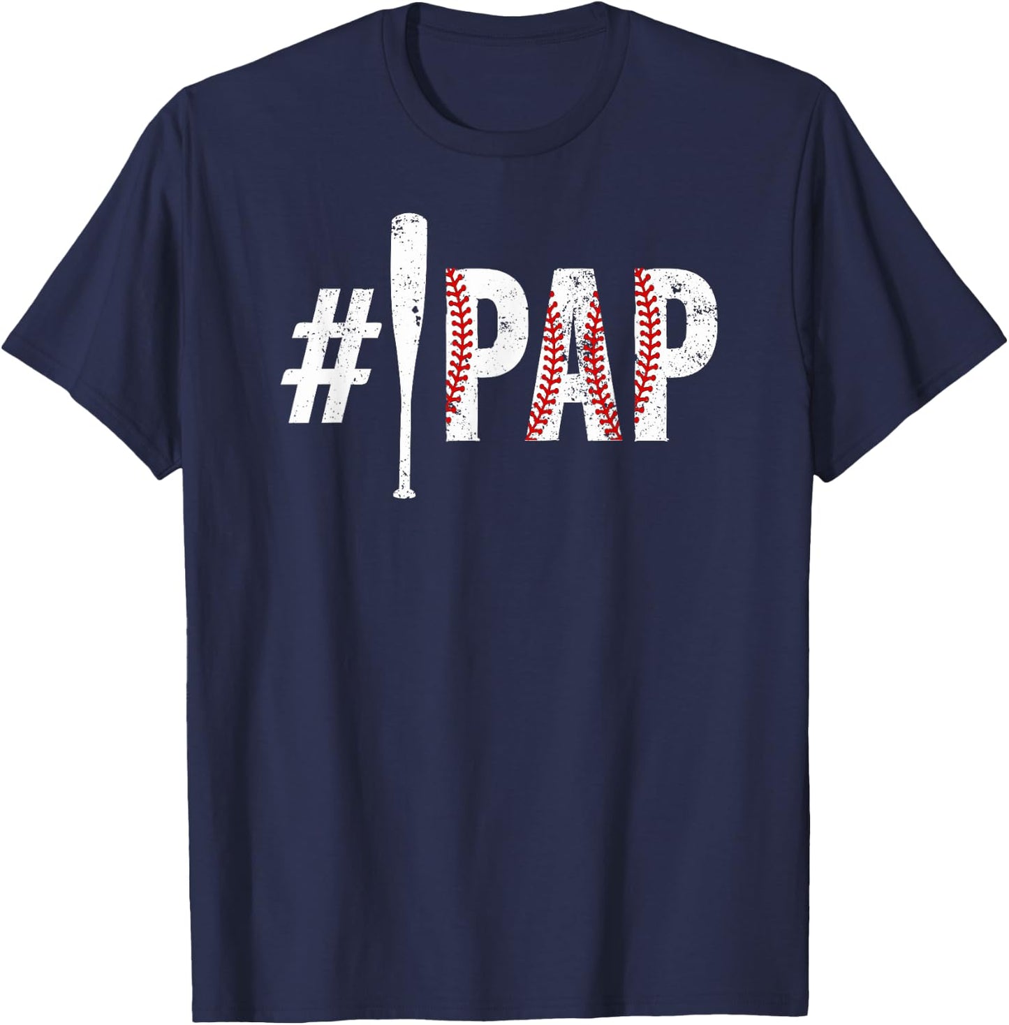 #1 Pap Baseball Pap Of A Baseball Player Pap T-Shirt - T-Shirt | Navy