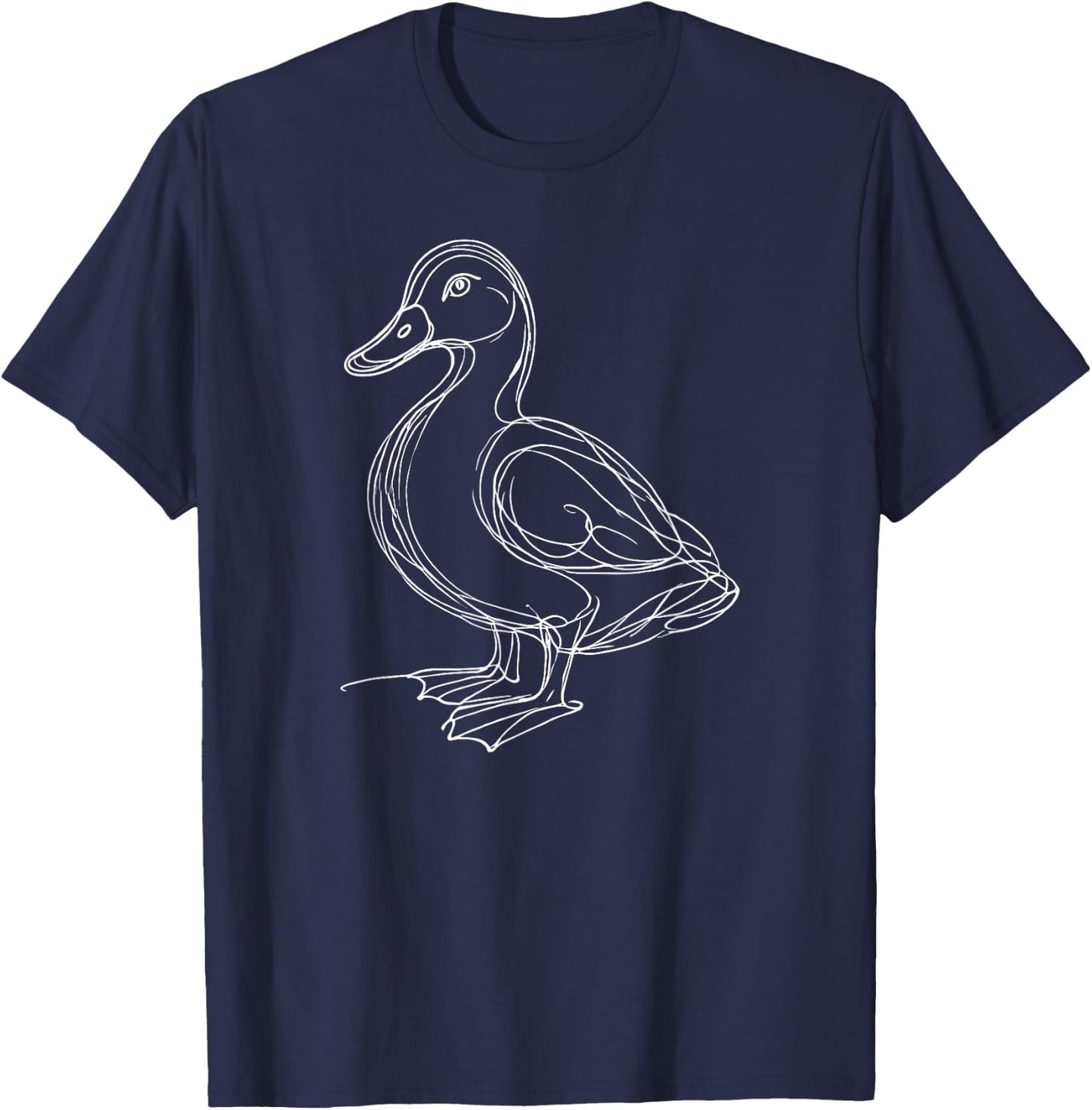 Line Art Duck Ducks T-Shirt - T-Shirt | Navy
