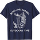 Born And Raised Outdoors Type hiking fishing camping T-Shirt - T-Shirt | Navy
