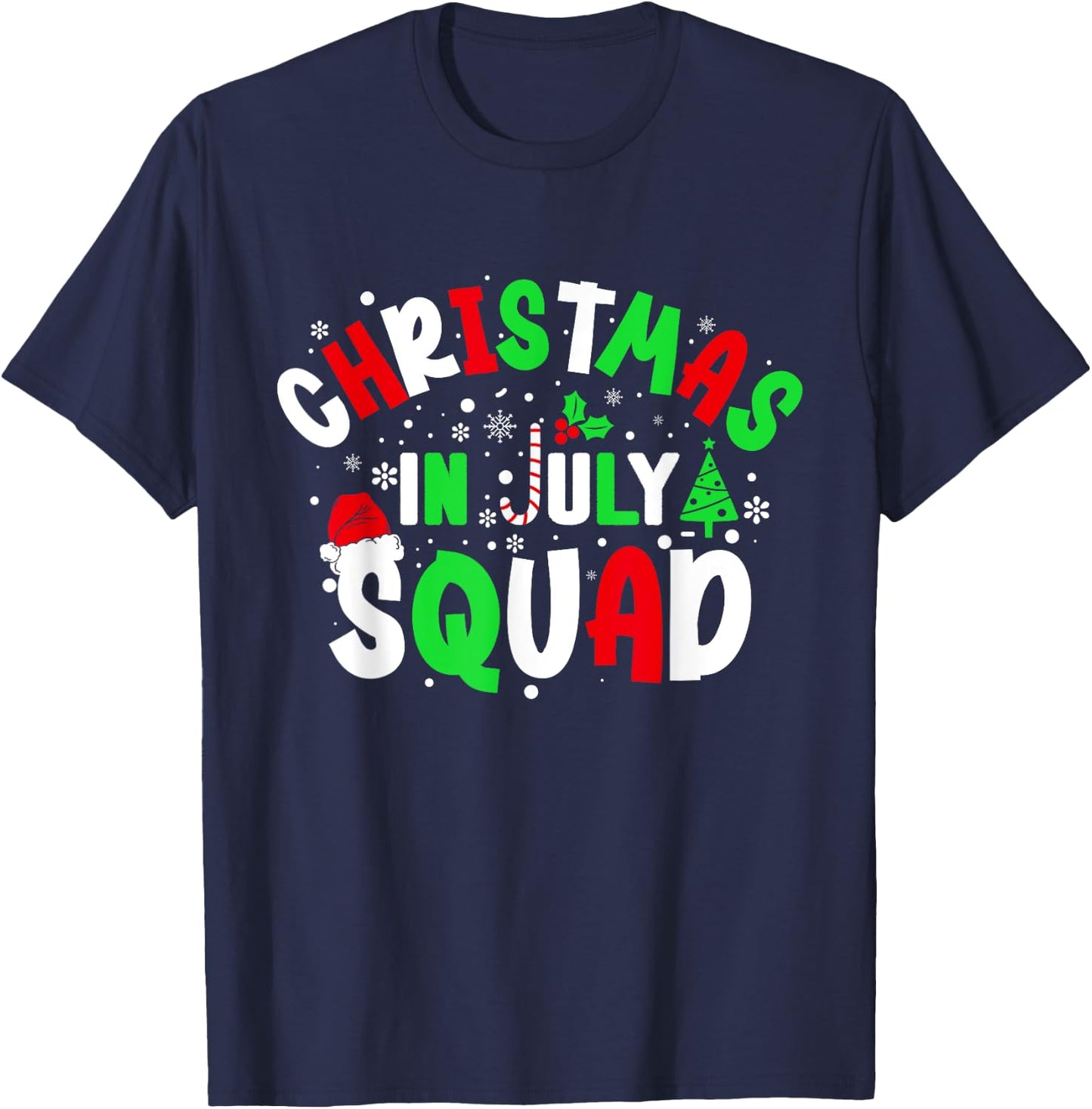 Christmas In July Squad Funny christma summer Men Women Kids T-Shirt - T-Shirt | Navy