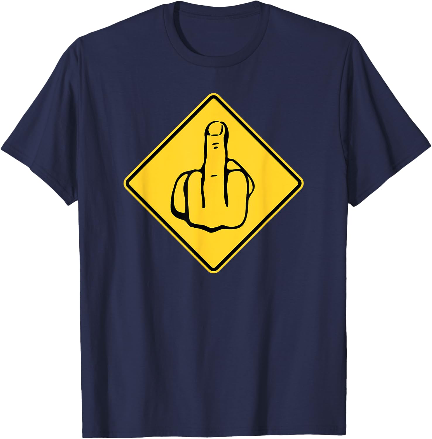 Middle Finger Gift Flipping The Bird Rude Insult Swearing T-Shirt - T-Shirt | Navy