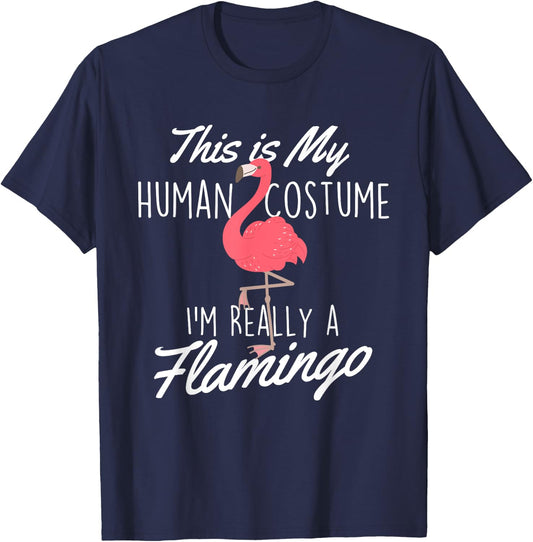 This Is My Human Costume - Flamingo Lover Zoo Animal T-Shirt - T-Shirt | Navy