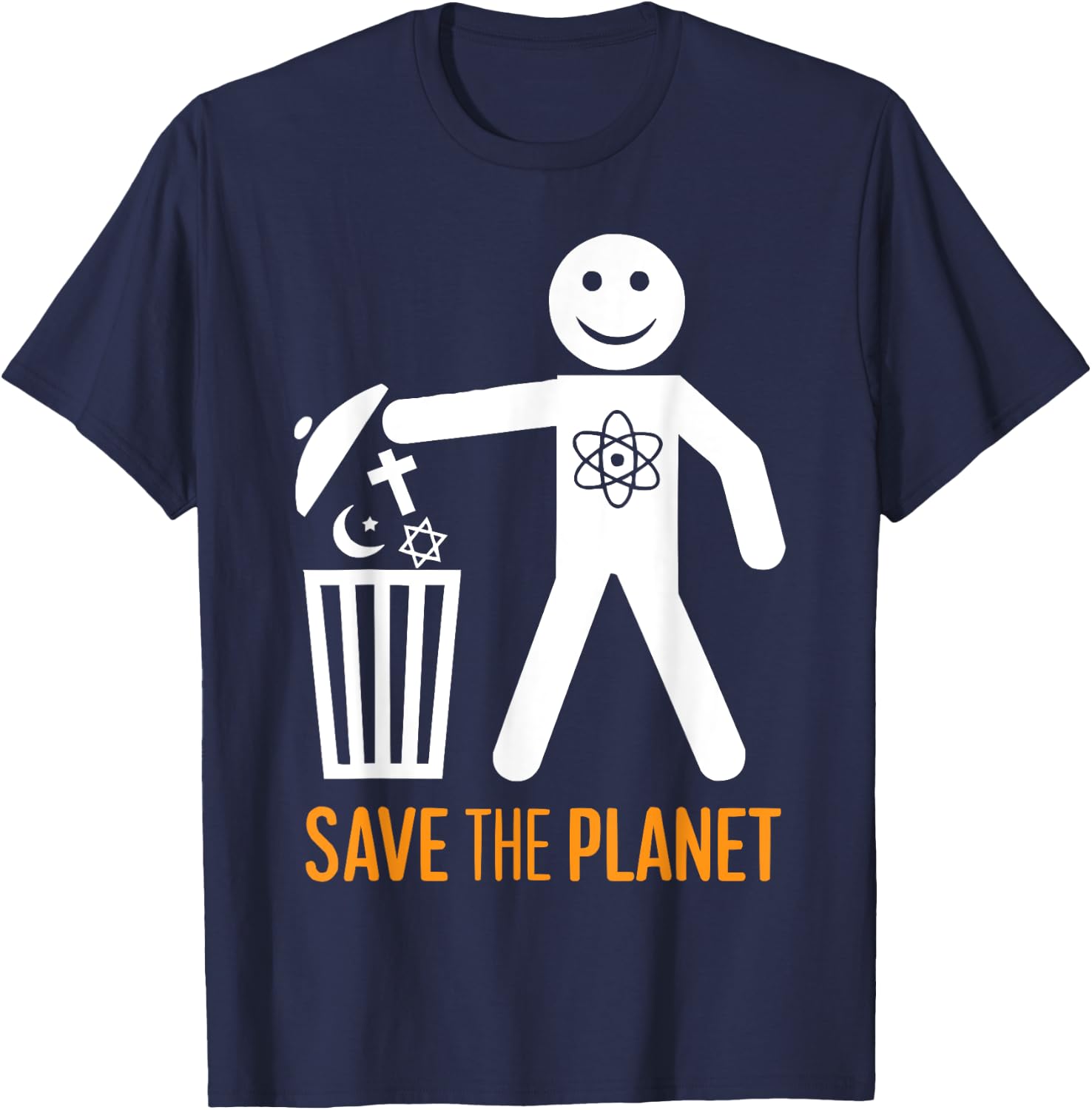 Atheism Anti-Religion Agnostic Freethinker Atheist T-Shirt - T-Shirt | Navy