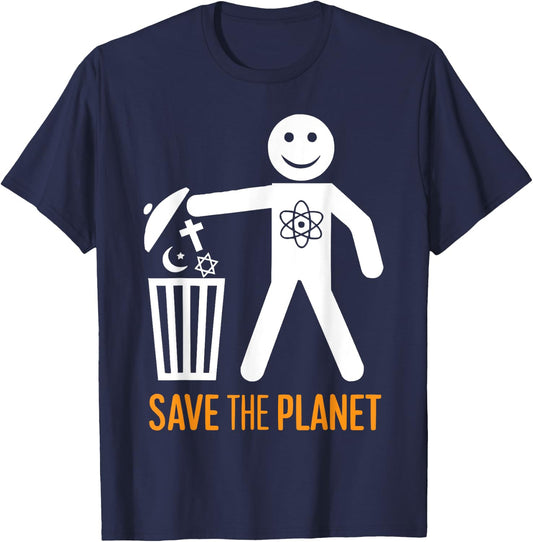 Atheism Anti-Religion Agnostic Freethinker Atheist T-Shirt - T-Shirt | Navy