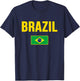Brazil Flag Design Green Yellow Blue Women Kids T-Shirt - T-Shirt | Navy