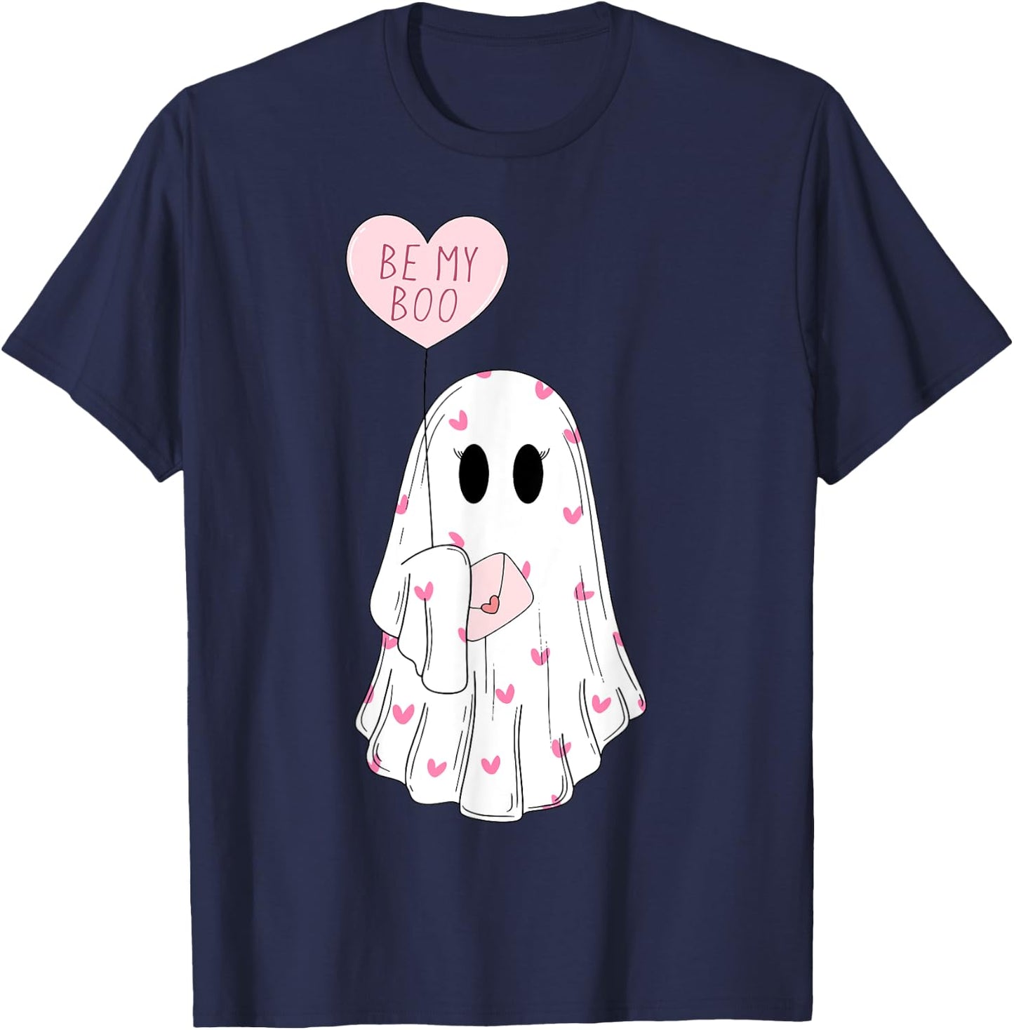 Be My Boo Ghost Funny Valentines Day T-Shirt - T-Shirt | Navy