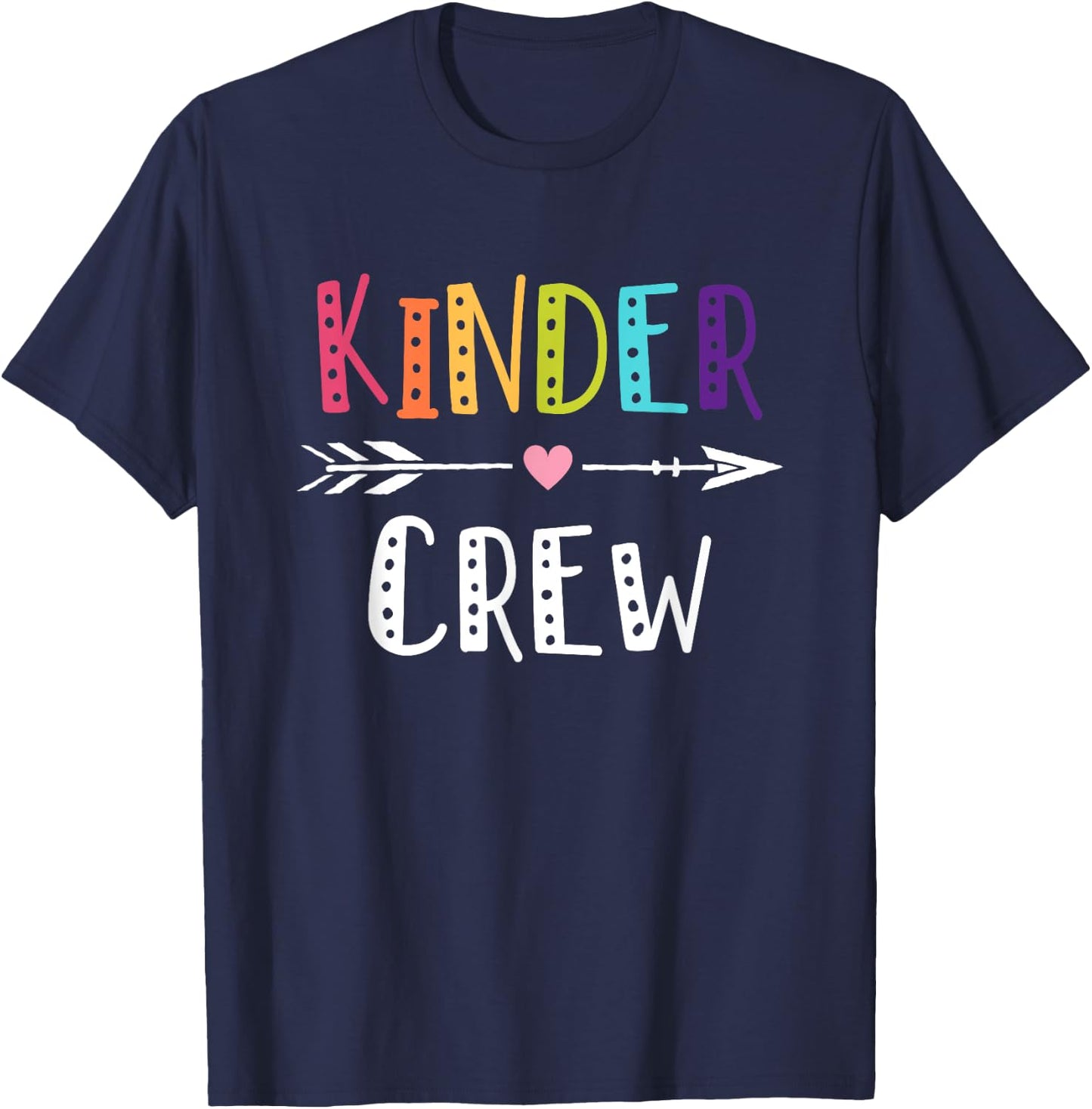 Kinder Crew Kindergarten Teacher 1st Day of School Women Kids T-Shirt - T-Shirt | Navy