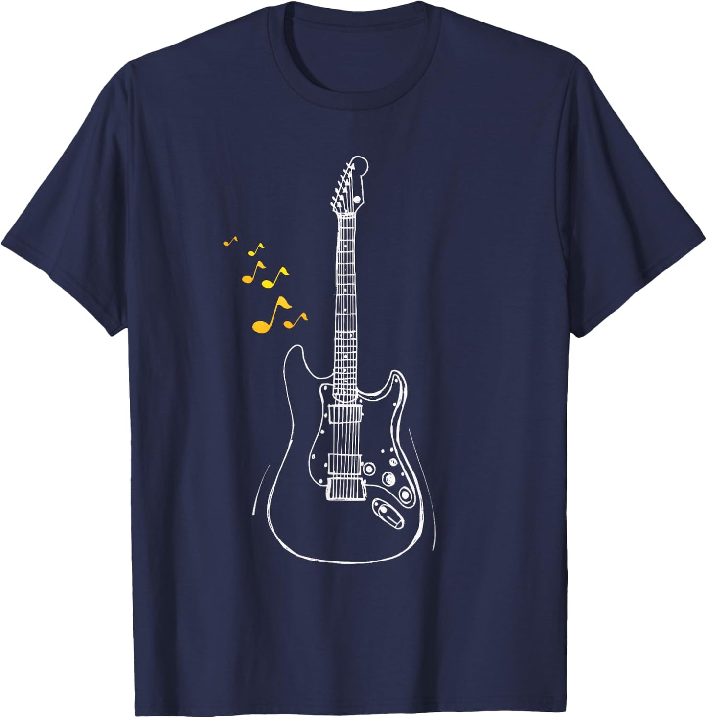 Cut guitar notes, guitarist shirt,guitar musical Notes T-Shirt - T-Shirt | Navy