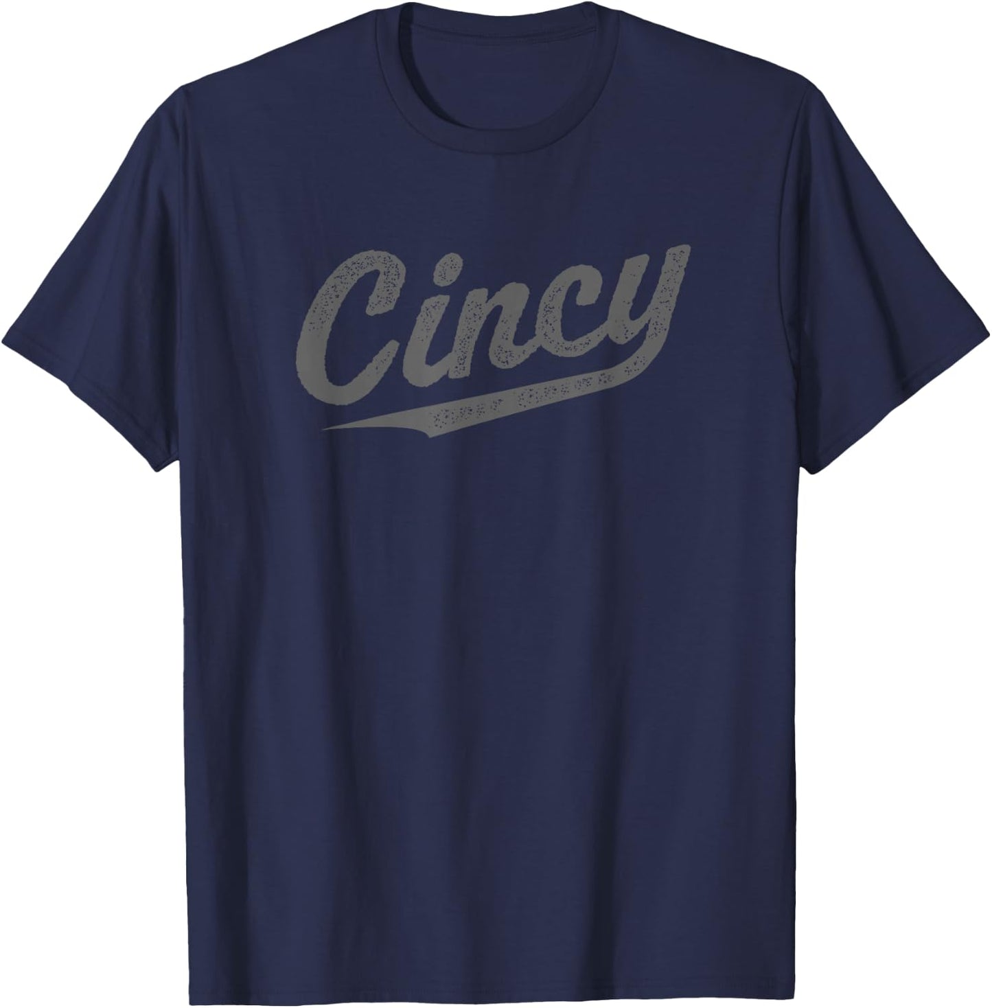 Retro Cincy Cincinnati Ohio vintage cursive script throwback T-Shirt - T-Shirt | Navy