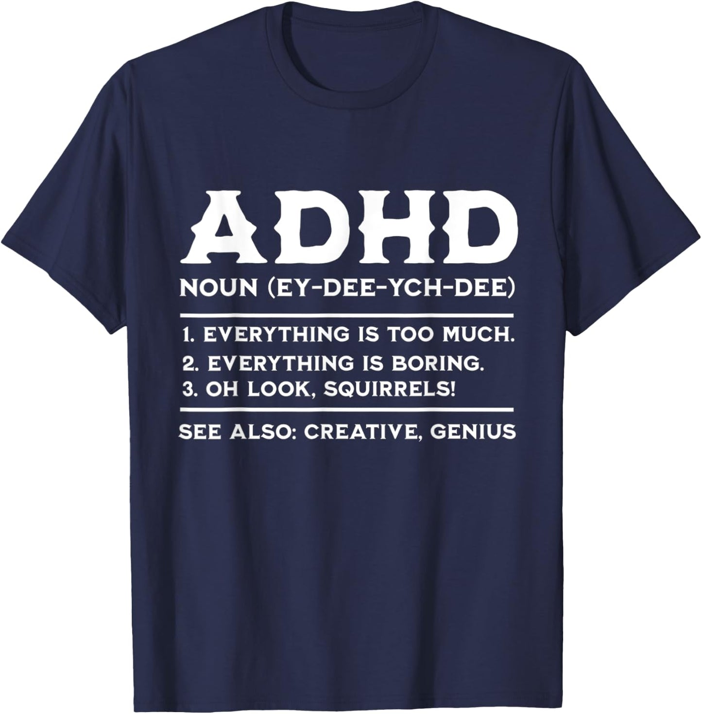 ADHD Definition ADHD Awareness Month ADHD Warrior T-Shirt - T-Shirt | Navy