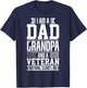 I Am A Dad, Grandpa And A Veteran Nothing Scares Me T-Shirt - T-Shirt | Navy