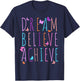 Affirmation Shirt for Girls Butterfly Dream Believe Achieve T-Shirt - T-Shirt | Navy