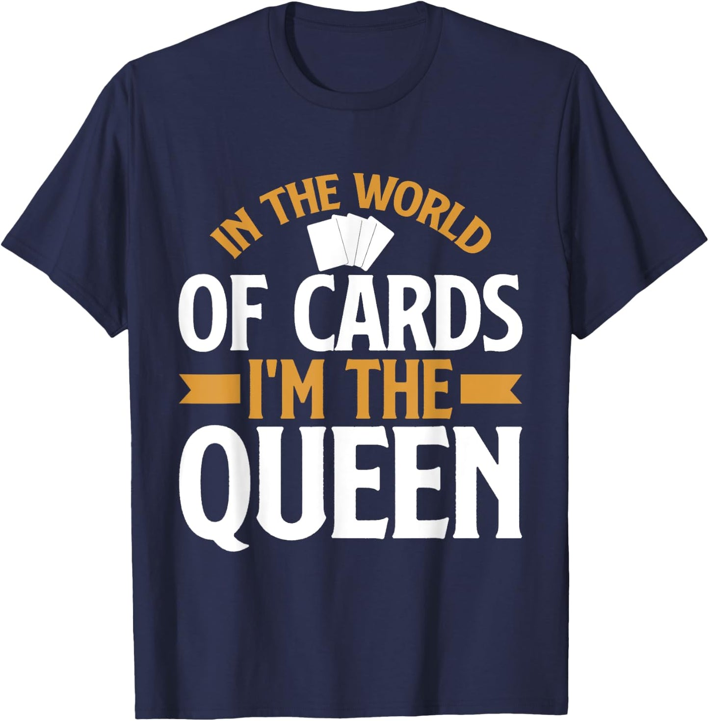 In the World of Cards im the Queen Trading Card T-Shirt - T-Shirt | Navy