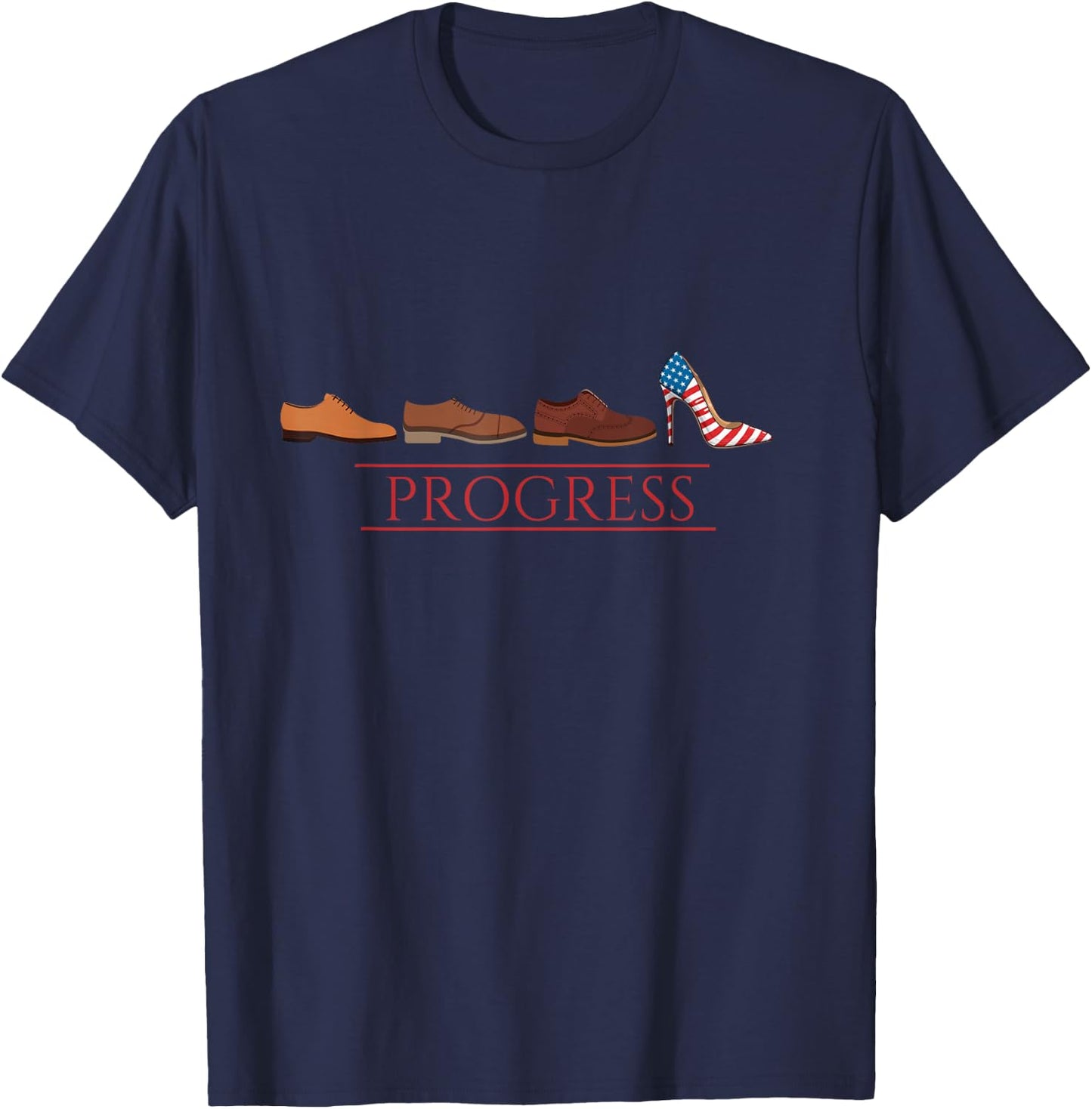 Kamala Harris For President 2024 Cute High Heel - Progress T-Shirt - T-Shirt | Navy