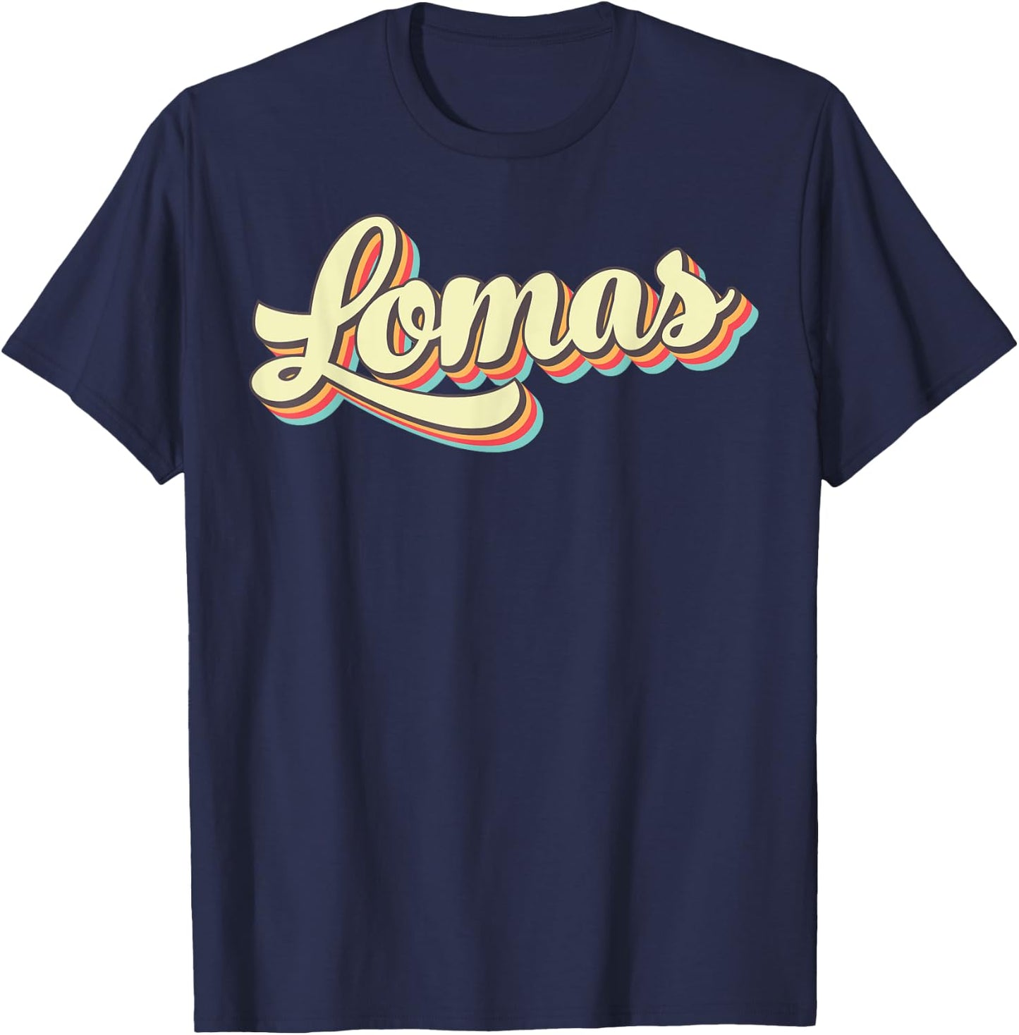 Lomas Retro Art Baseball Font Vintage T-Shirt - T-Shirt | Navy