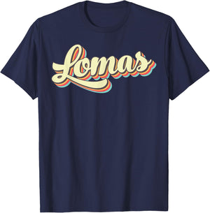 Lomas Retro Art Baseball Font Vintage T-Shirt - T-Shirt | Navy