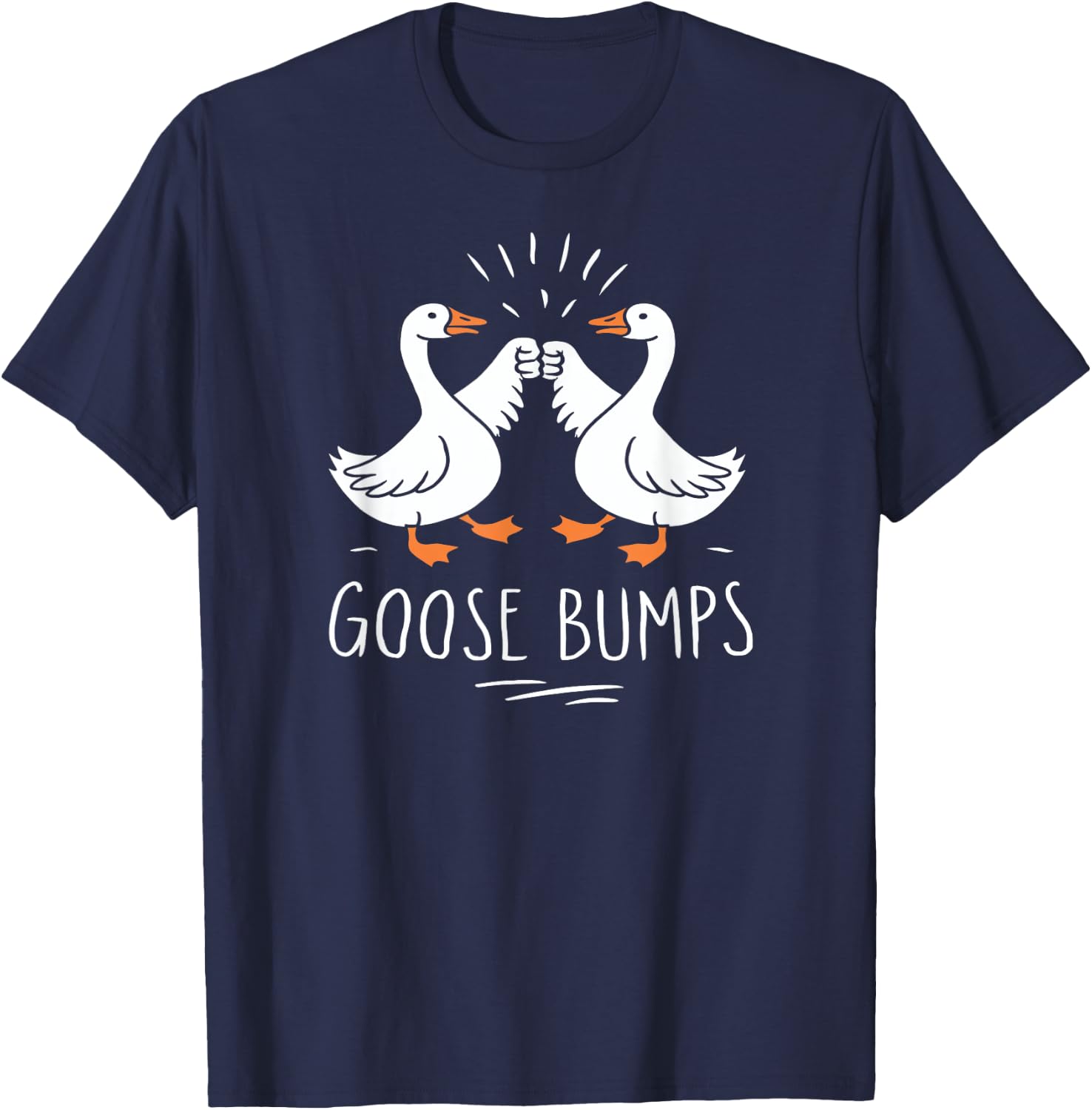 Goose Bumps Cute Funny Geese Fist Bump Pun Kids T-Shirt - T-Shirt | Navy