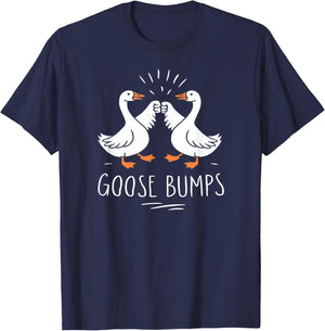 Goose Bumps Cute Funny Geese Fist Bump Pun Kids T-Shirt - T-Shirt | Navy