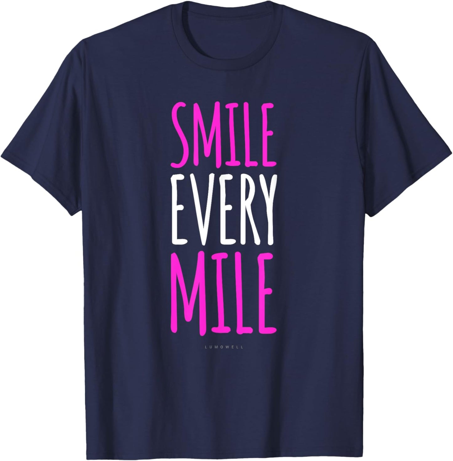 Funny Running Smile Every Mile T Shirt - Running Lover Gift T-Shirt - T-Shirt | Navy