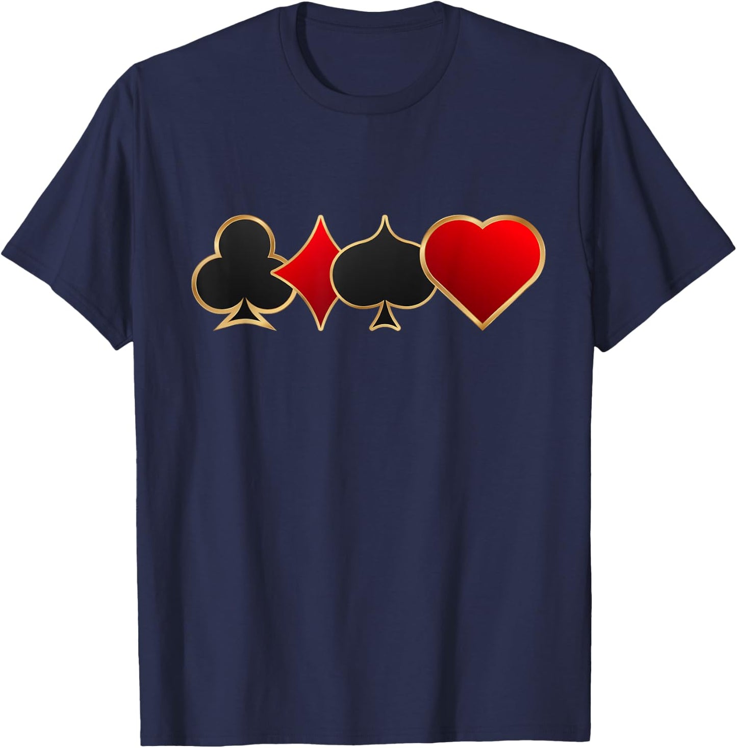 Elegant Poker Suits Design T-Shirt - T-Shirt | Navy