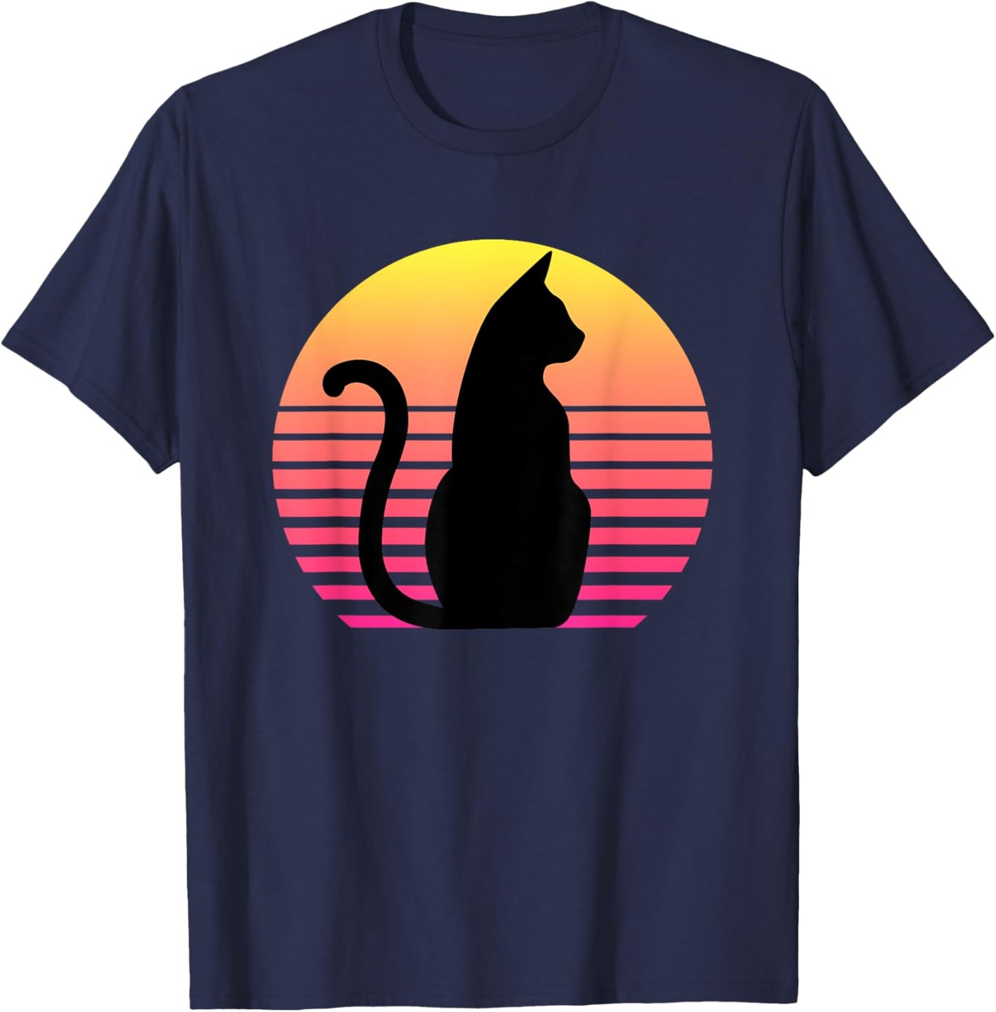 Funny Cat Gift Retro Vintage T-Shirt - T-Shirt | Navy