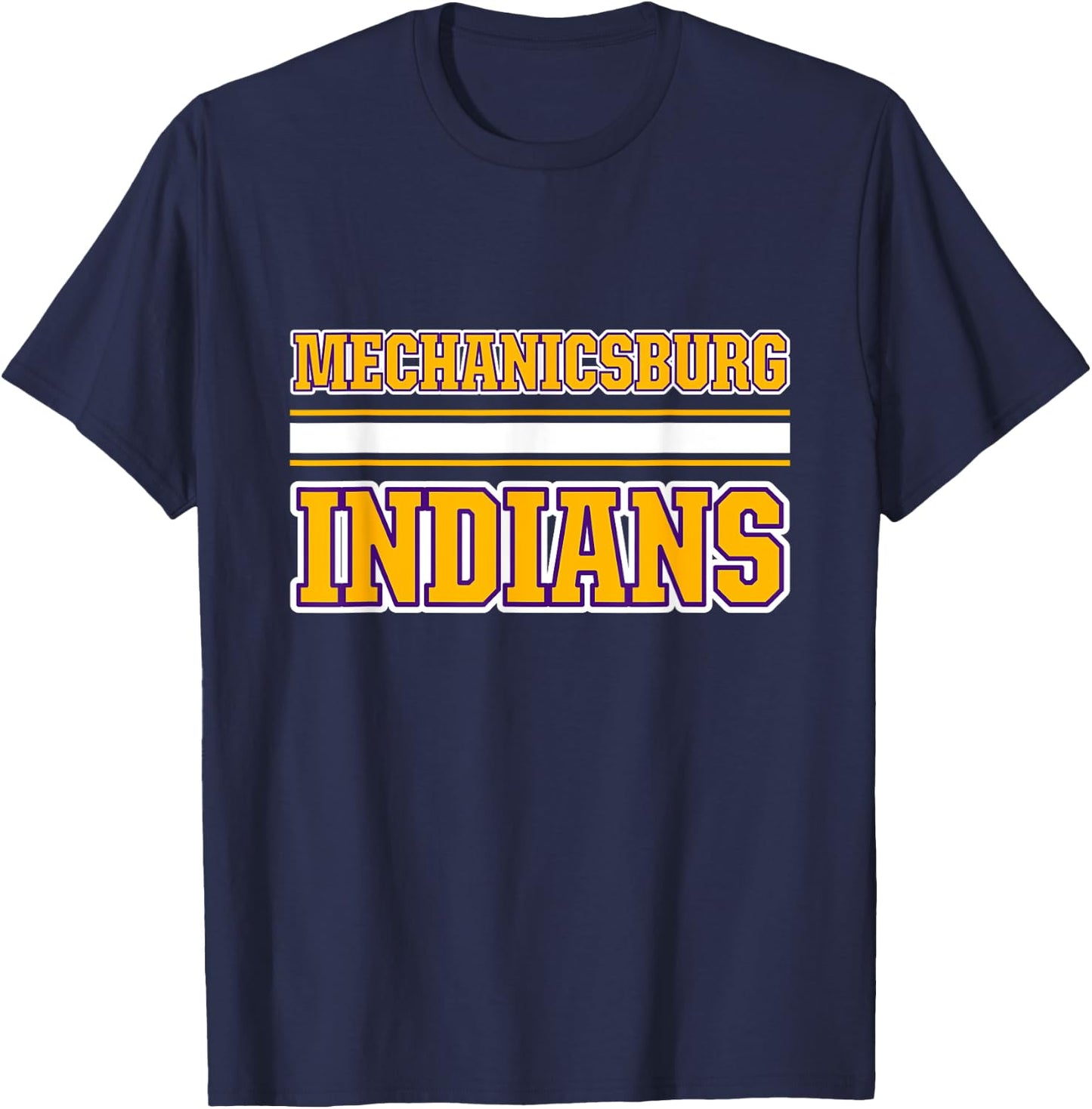 Mechanicsburg Indians Horizontal Stripes T-Shirt - T-Shirt | Navy