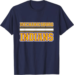 Mechanicsburg Indians Horizontal Stripes T-Shirt - T-Shirt | Navy