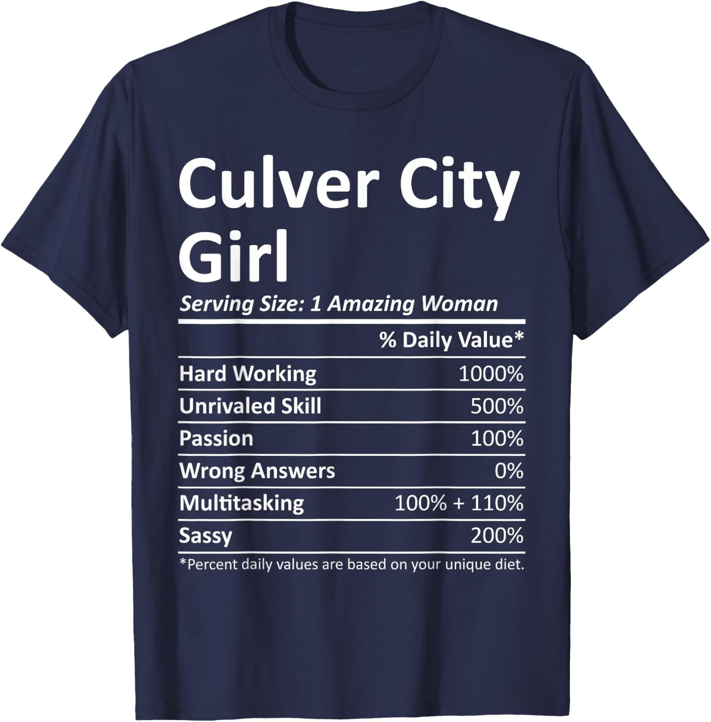 CULVER CITY GIRL CA CALIFORNIA Funny City Home Roots Gift T-Shirt - T-Shirt | Navy