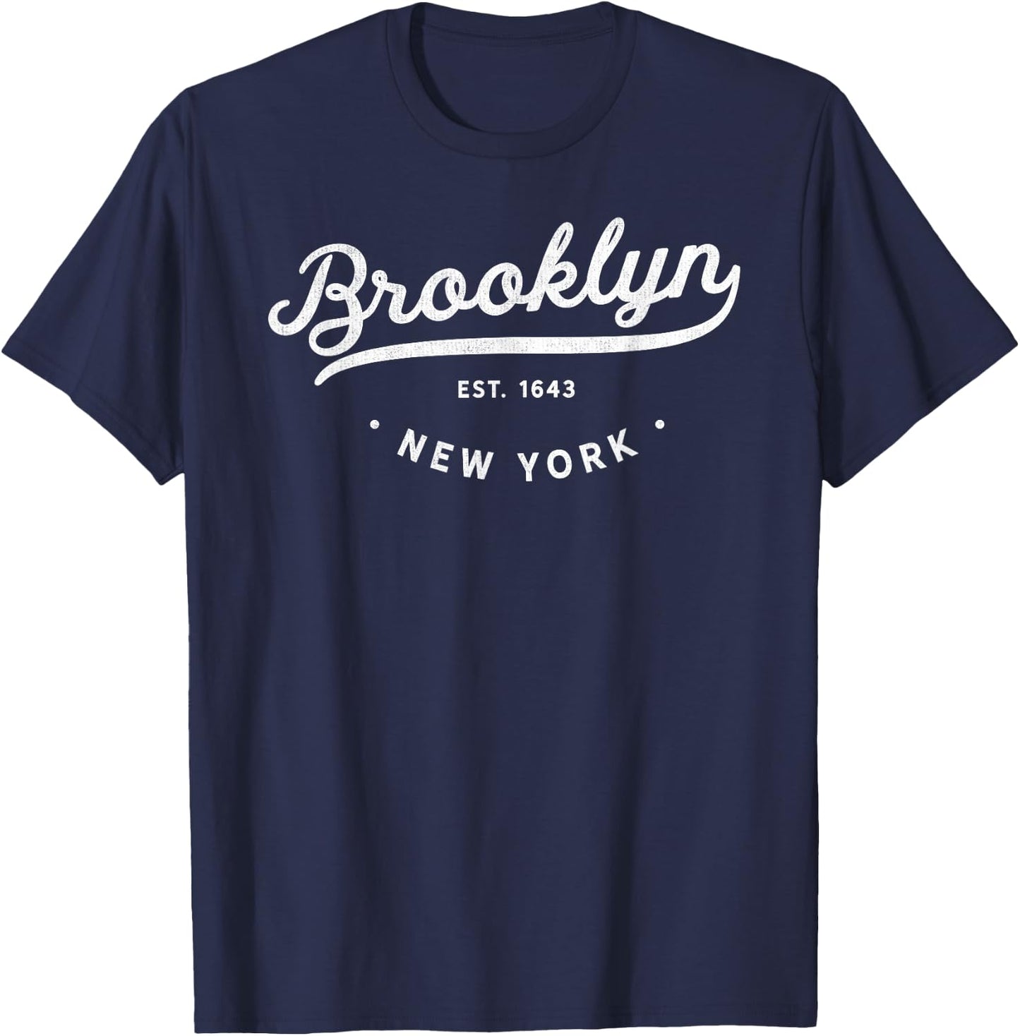 Classic Vintage Retro Brooklyn New York NYC USA Novelty T-Shirt - T-Shirt | Navy