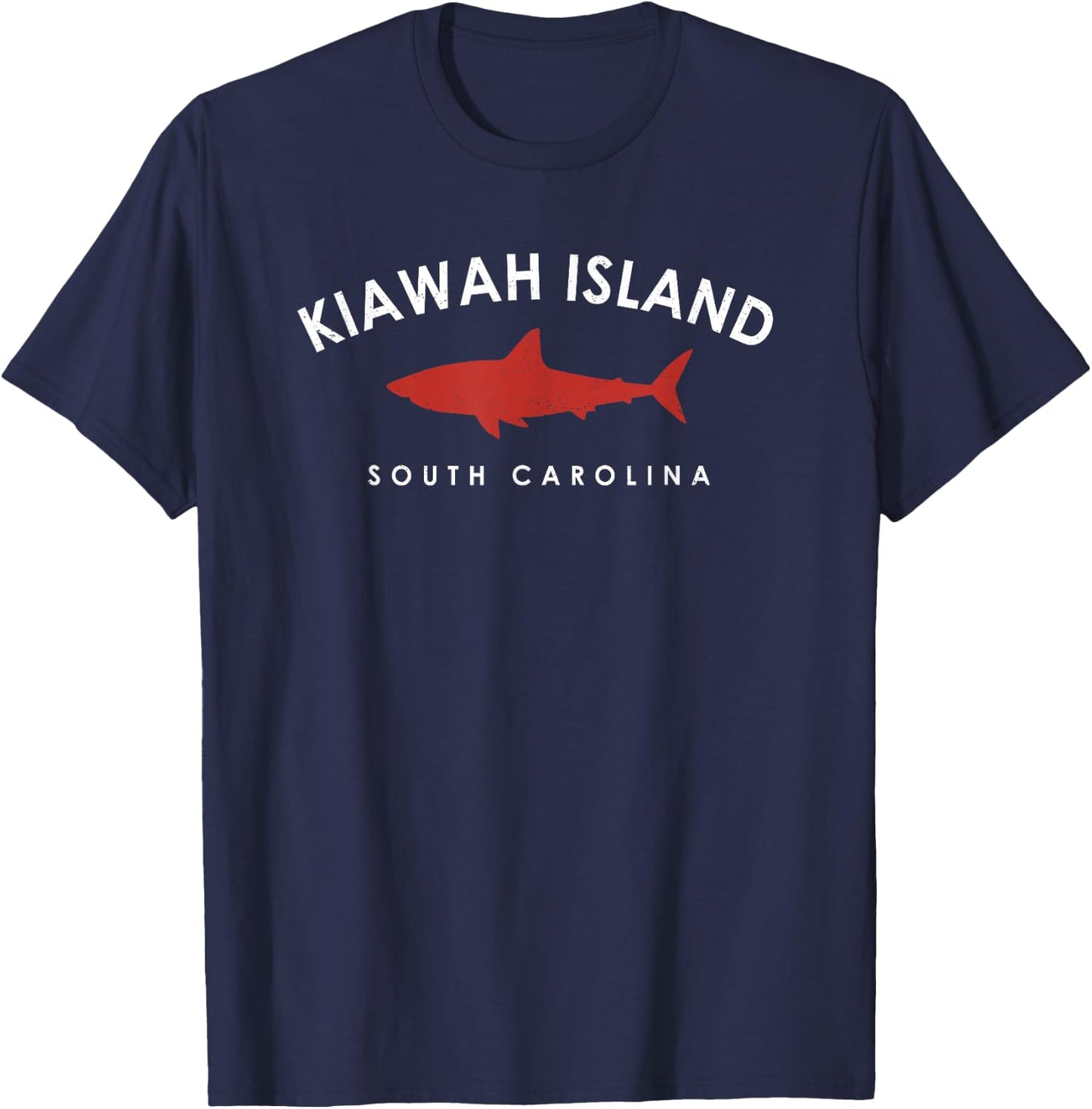 Vintage Kiawah Island SC Shark Retro Vacation Souvenir T-Shirt - T-Shirt | Navy