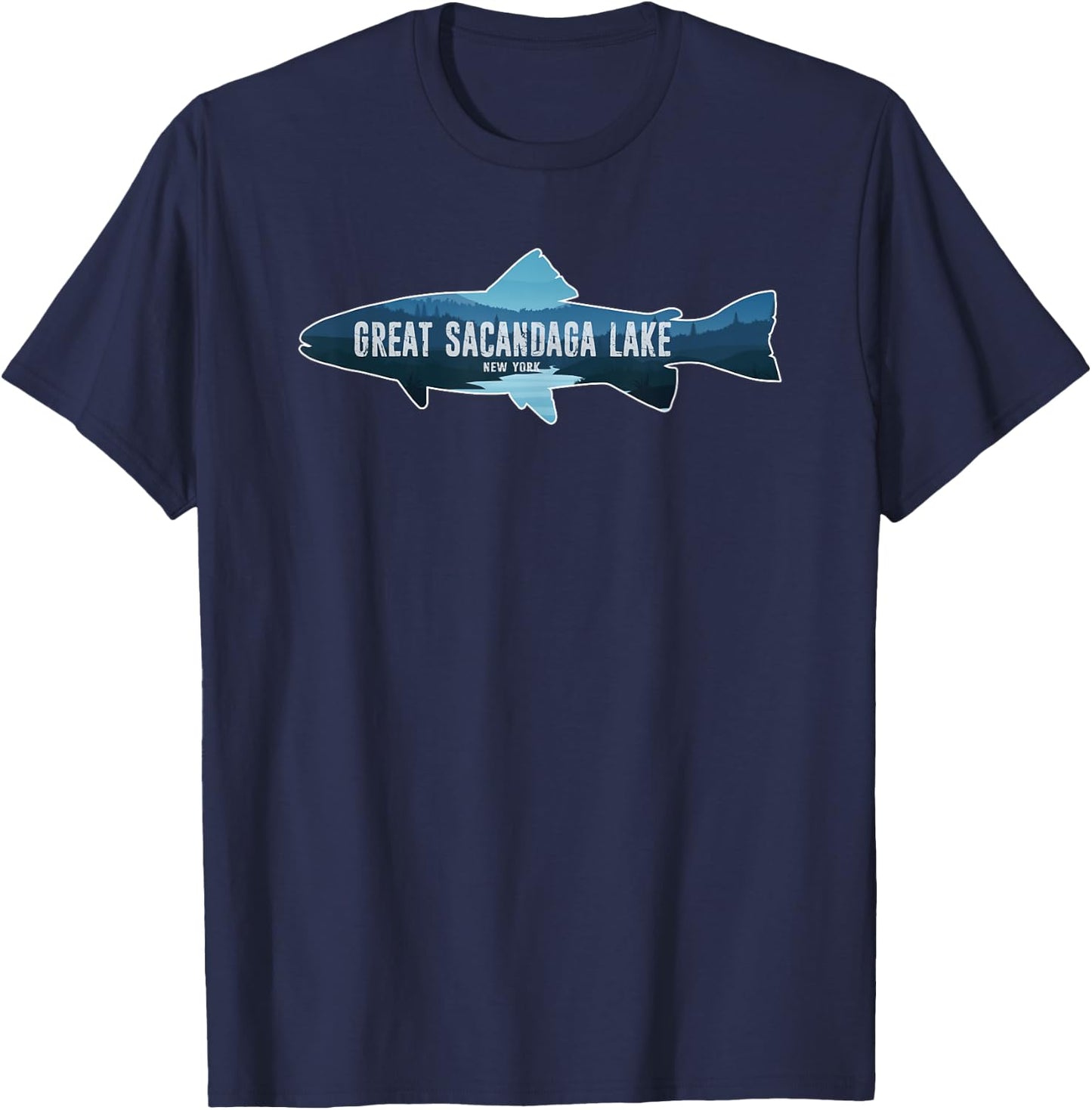 Great Sacandaga Lake New York NY Fish T-Shirt - T-Shirt | Navy